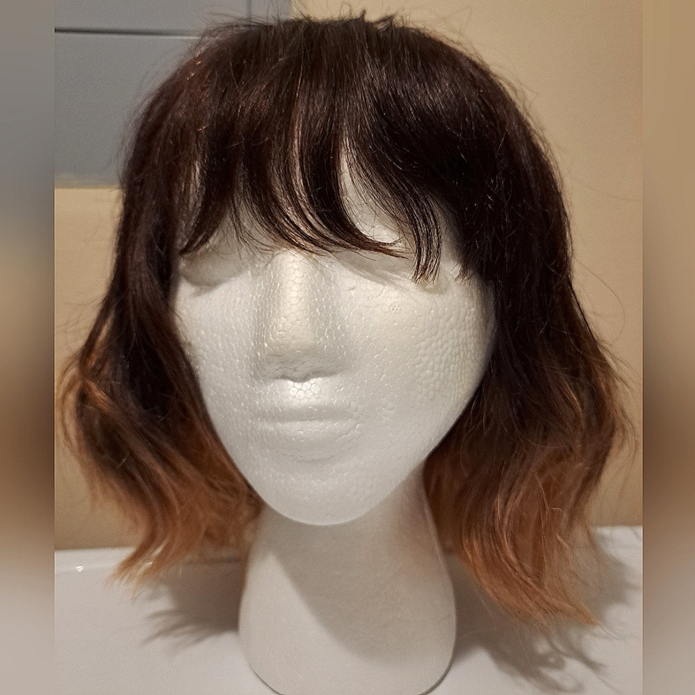 Short wavy bob human hair wig